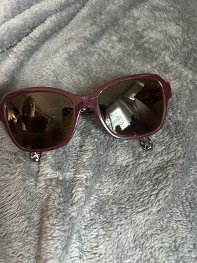 Women's Plum Frame Sunglasses with Brown Lenses
